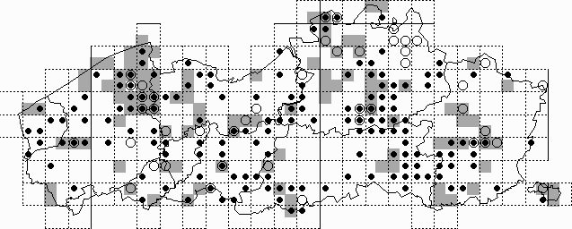 Kaart 49: Gewone bosmuis - Apodemus sylvaticus (1986-1997)