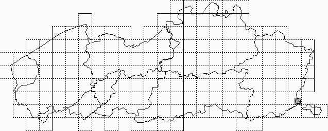 Kaart 23: Bechsteins vleermuis - Myotis bechsteinii (1986-1997)