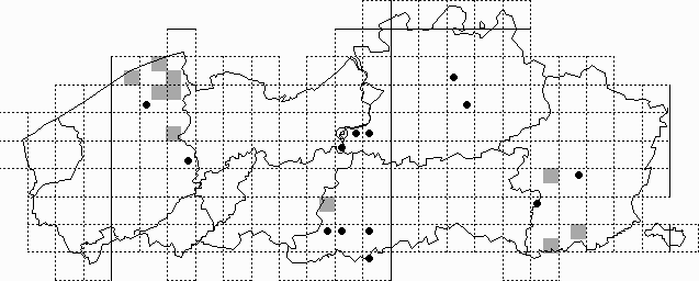 Map 10: Millet's shrew - Sorex coronatus (1986-1997)